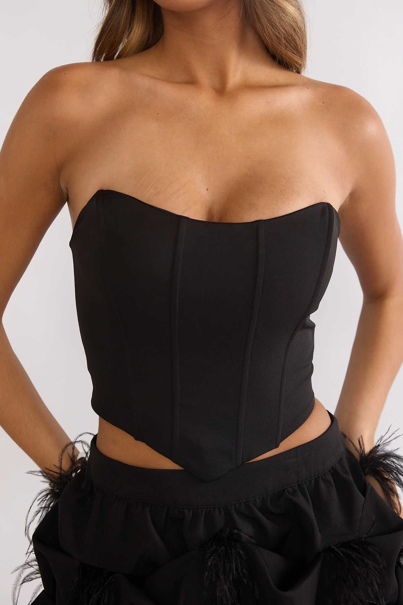 Alyra Structured Corset Top Black - Image 4