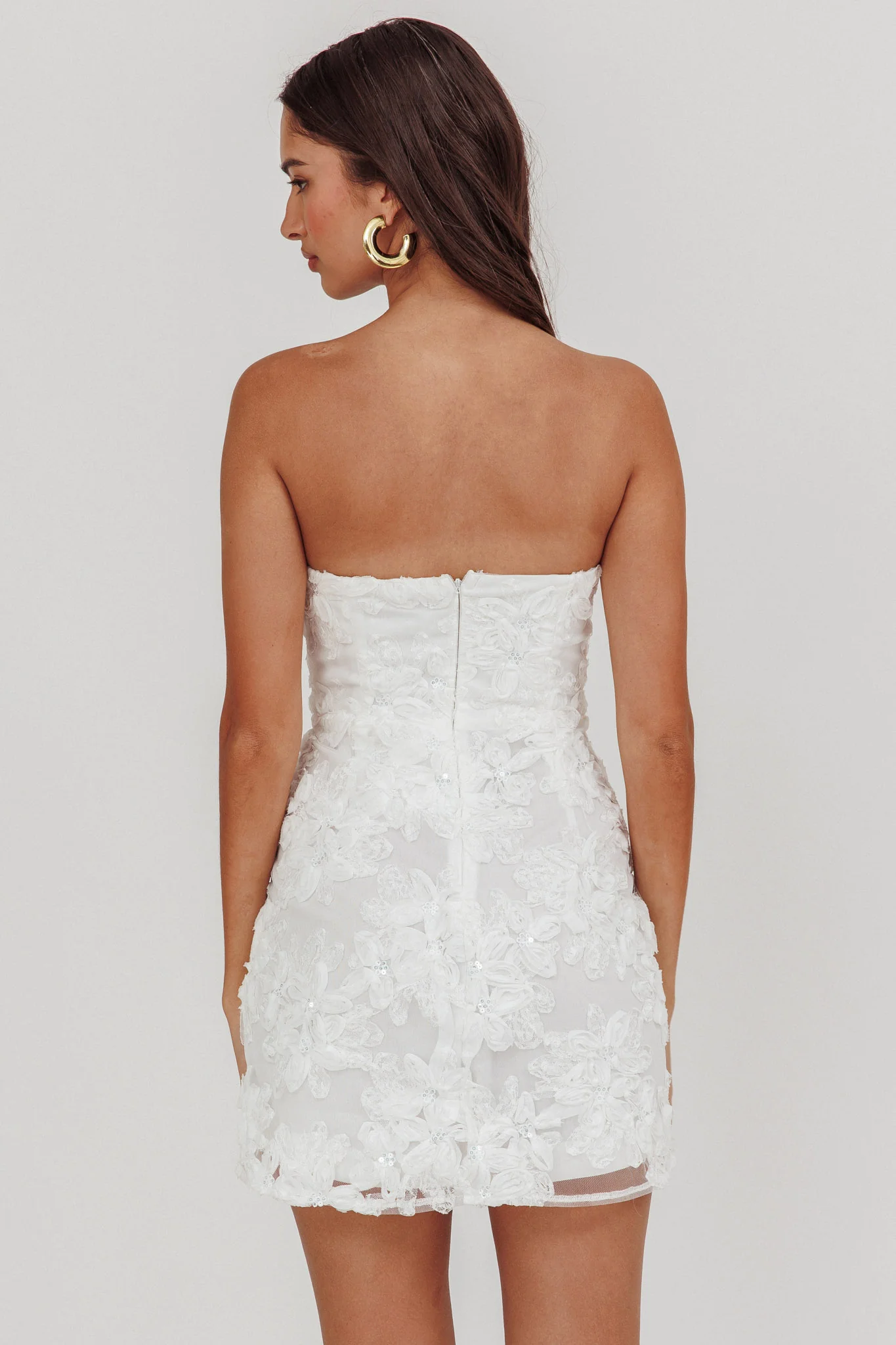 In Paris Embellished Flower Mini Dress White - Image 4