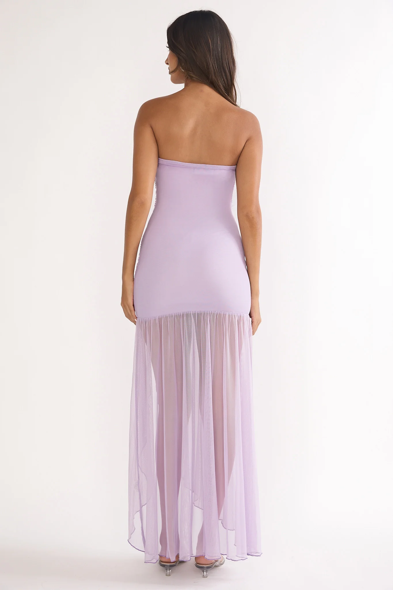 Jezra Strapless Sequin Embellished Maxi Dress Purple - Image 4
