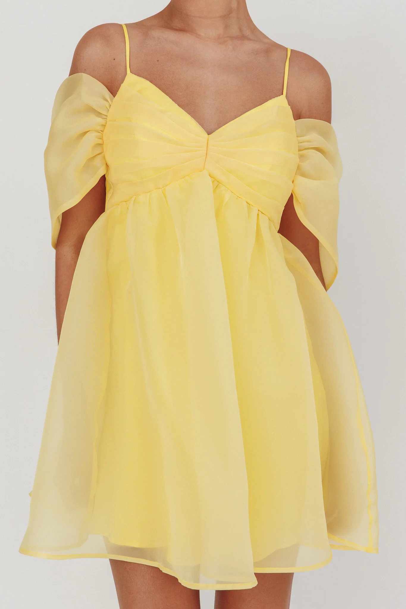 Little Liar Organza Mini Dress Yellow - Image 4