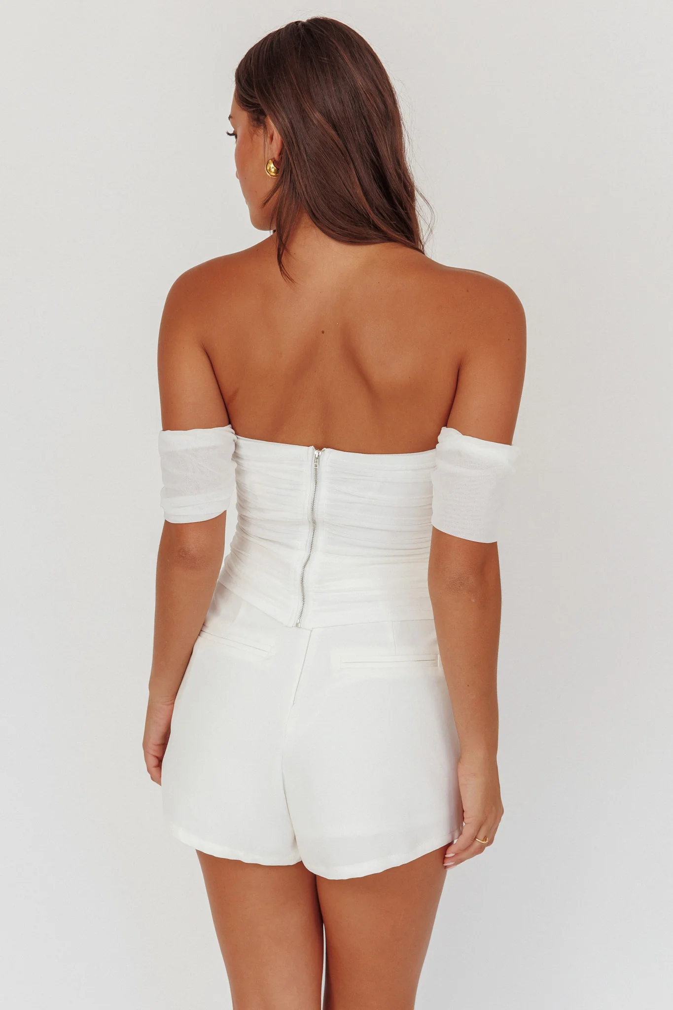 Melonie Off-Shoulder Top White - Image 3
