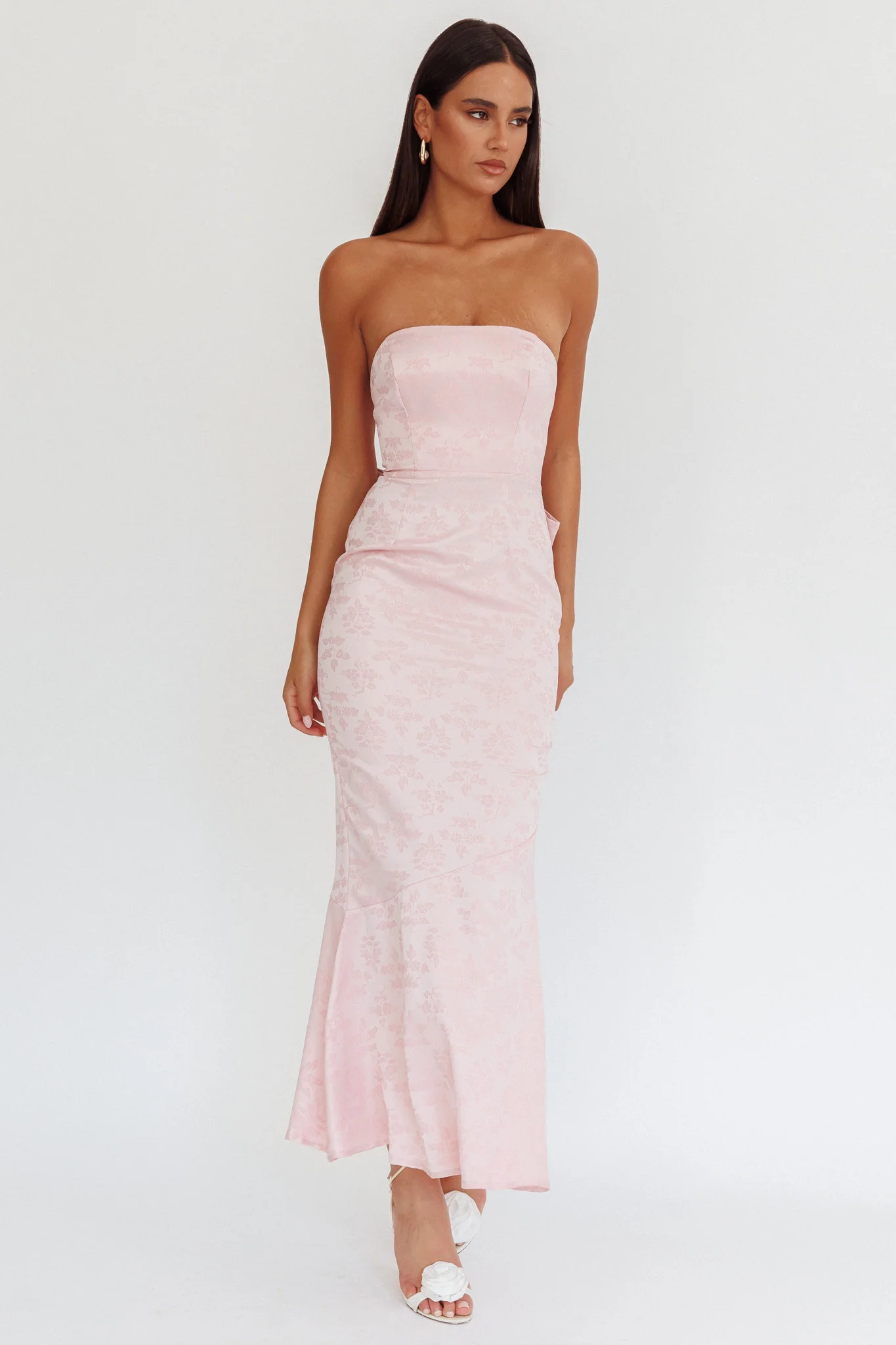 Melty Kisses Bow Back Maxi Dress Pink - Image 6